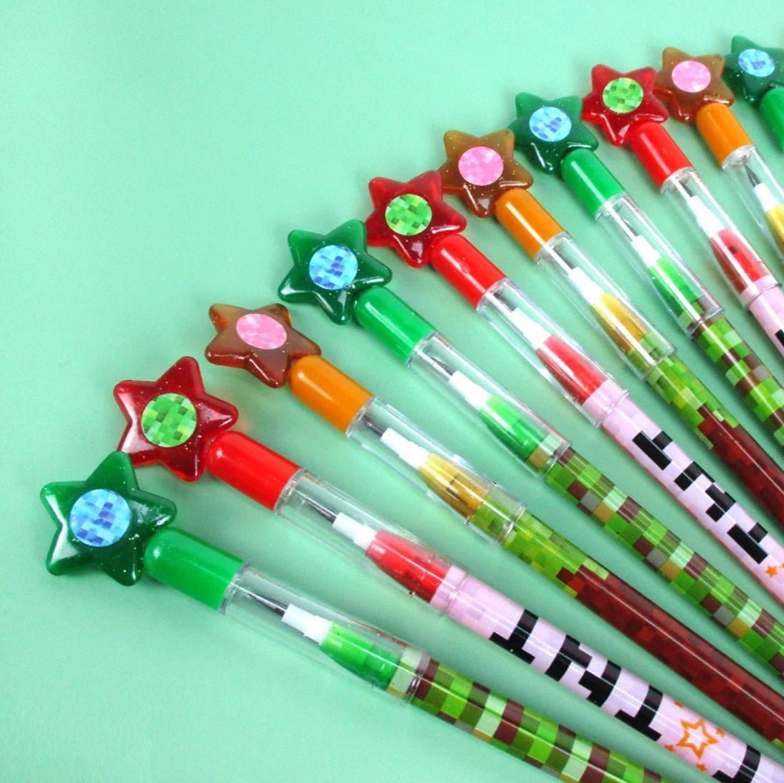 Tiny Mills - Pixels Mine Crafter Themed Multi Point Pencils (24pcs)