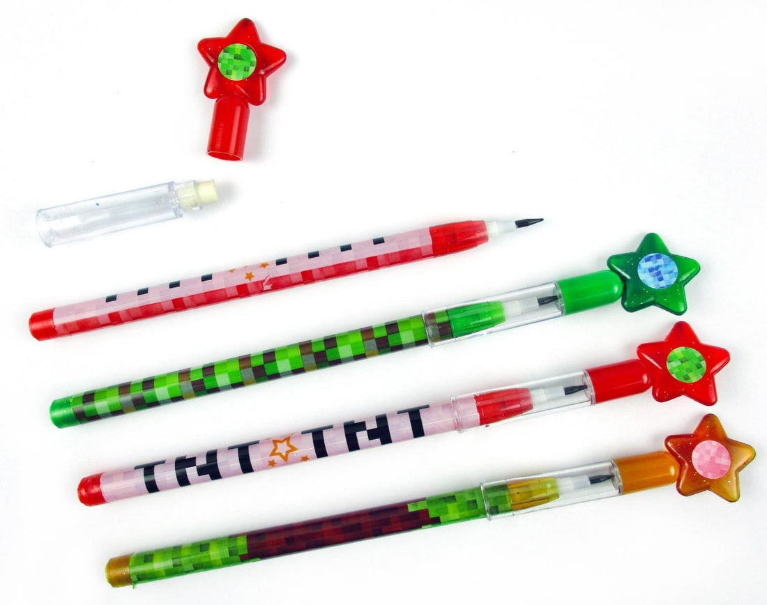 Tiny Mills - Pixels Mine Crafter Themed Multi Point Pencils (24pcs)