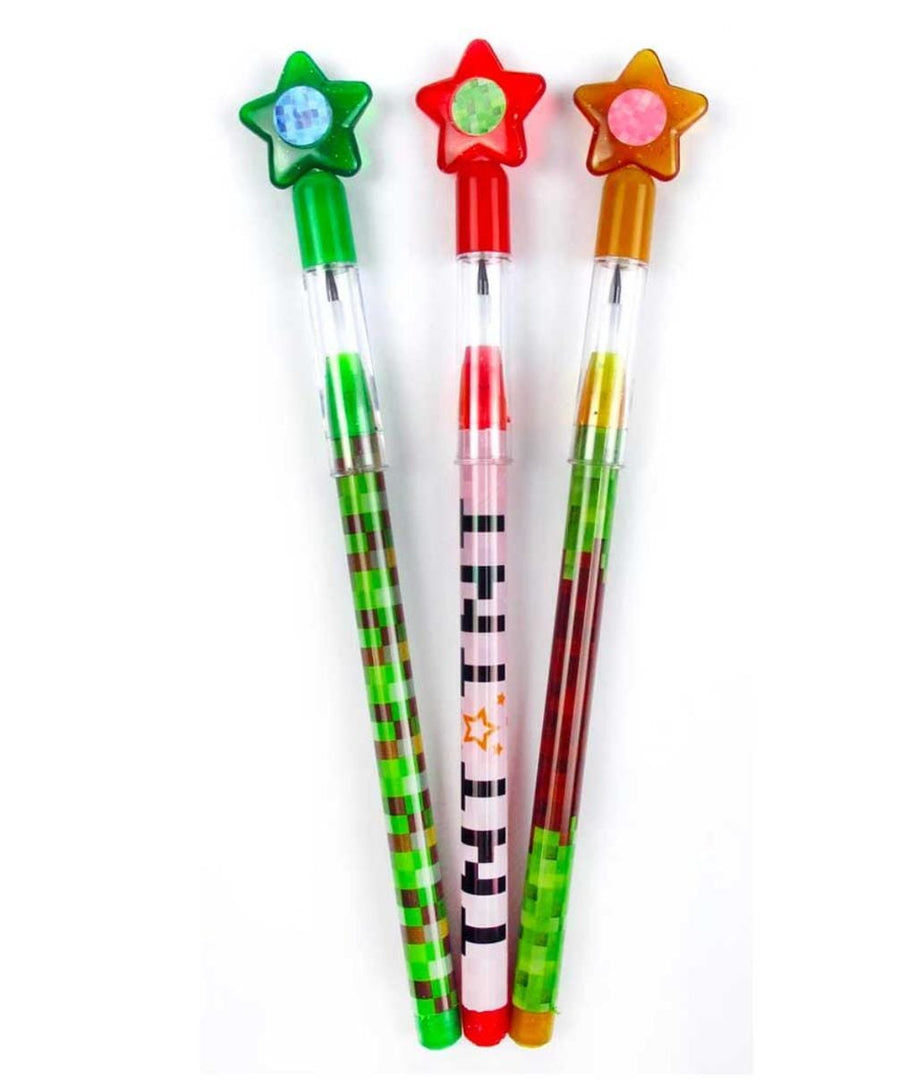 Tiny Mills - Pixels Mine Crafter Themed Multi Point Pencils (24pcs)