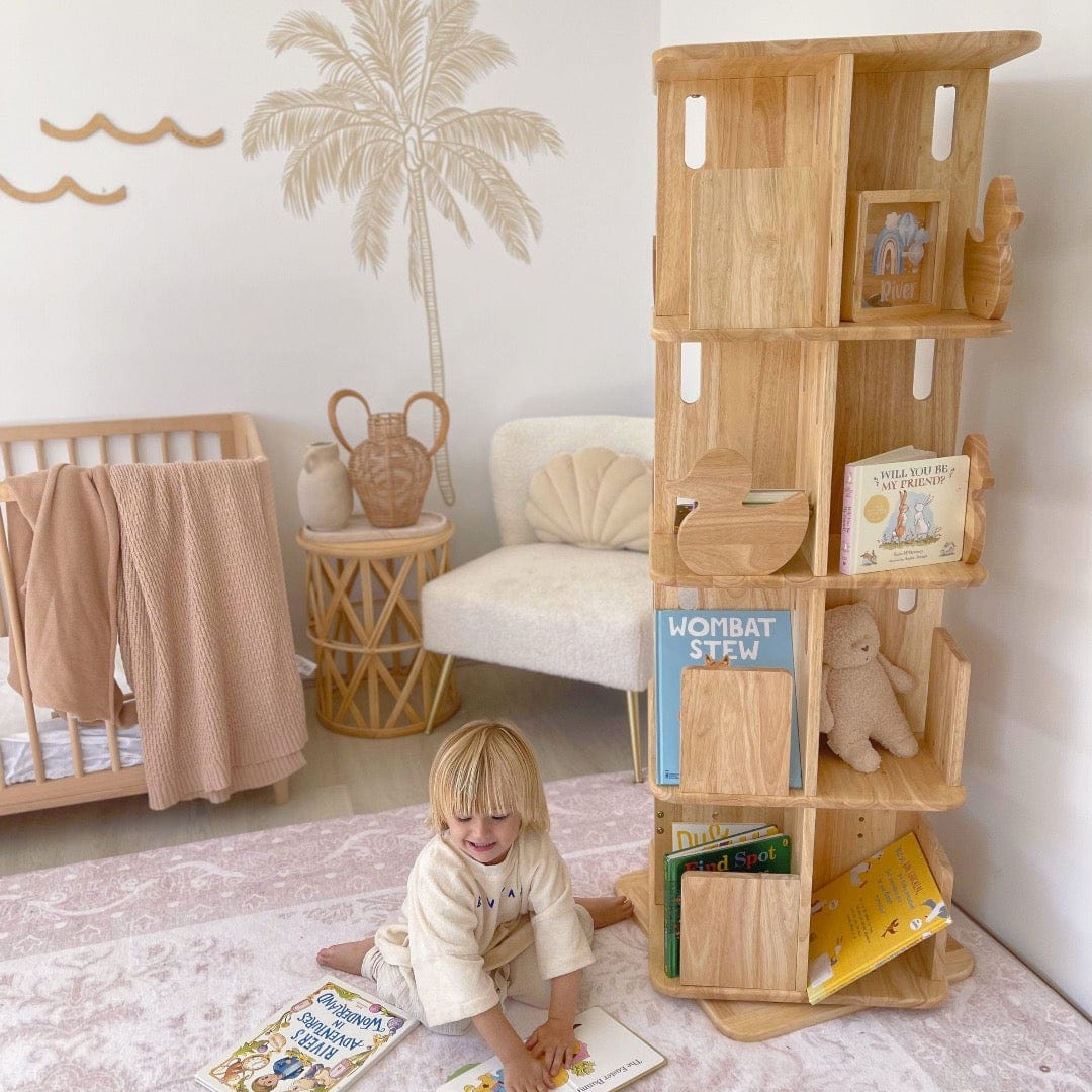My Duckling Montessori Rotating Bookcase - Natural