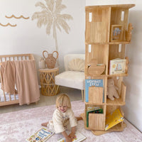 My Duckling Montessori Rotating Bookcase - Natural