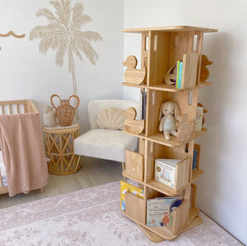 My Duckling Montessori Rotating Bookcase - Natural