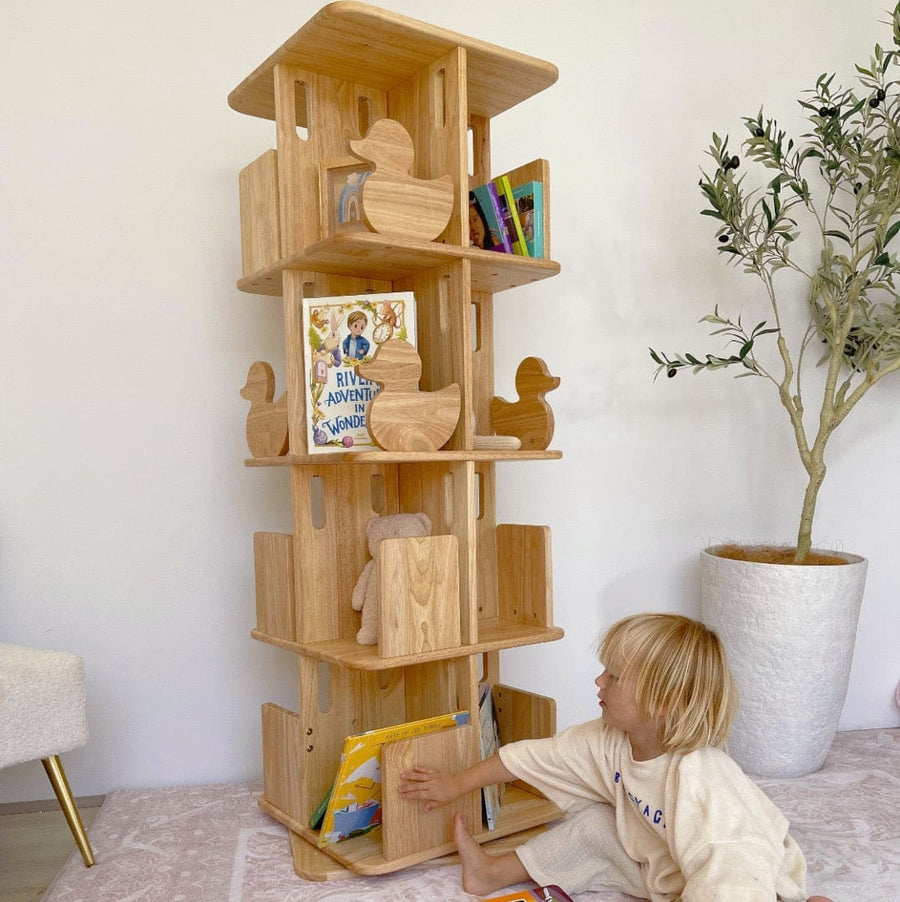 My Duckling Montessori Rotating Bookcase - Natural