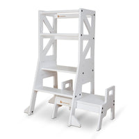 My Duckling JALA Deluxe Adjustable Learning Tower (White) - Flag with Rectangle Handle