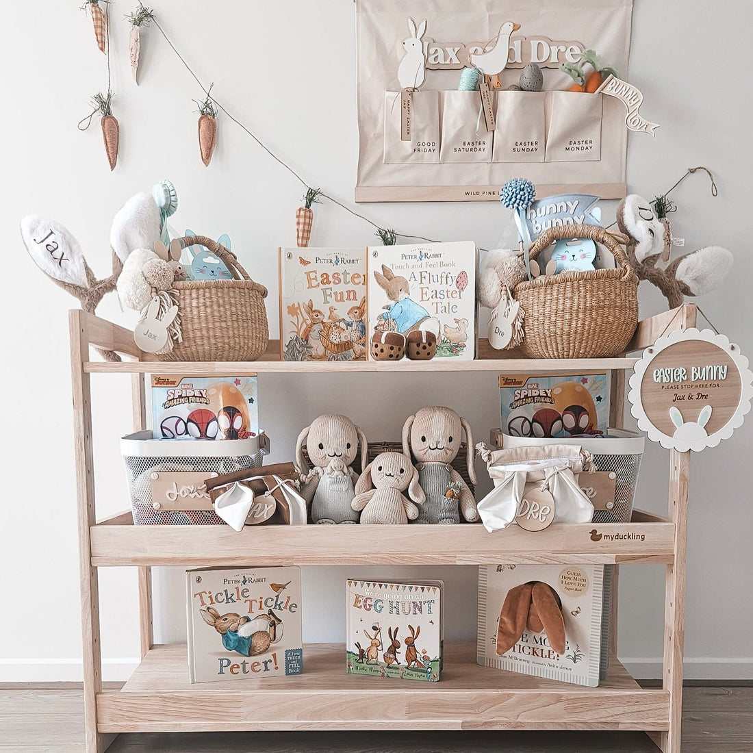 My Duckling Adjustable Solid Wood 3 Layer Storage Shelf