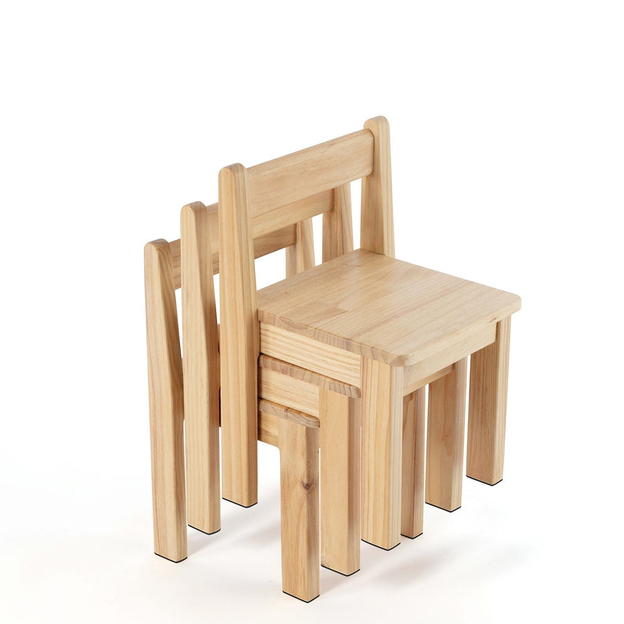 My Duckling Kids Stackable Study Chair - Pinewood