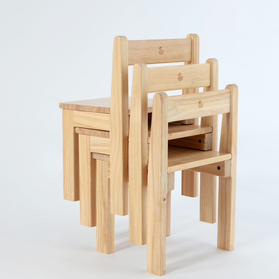 My Duckling Kids Stackable Study Chair - Pinewood