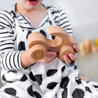 Freckled Frog Wooden Car with handle