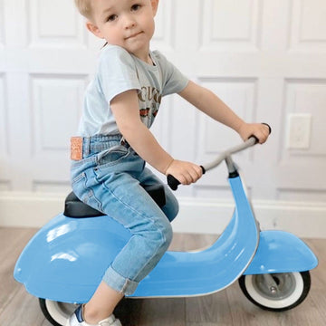 Ambosstoys Primo Classic Sky Blue Ride-On  (Leather Seat)