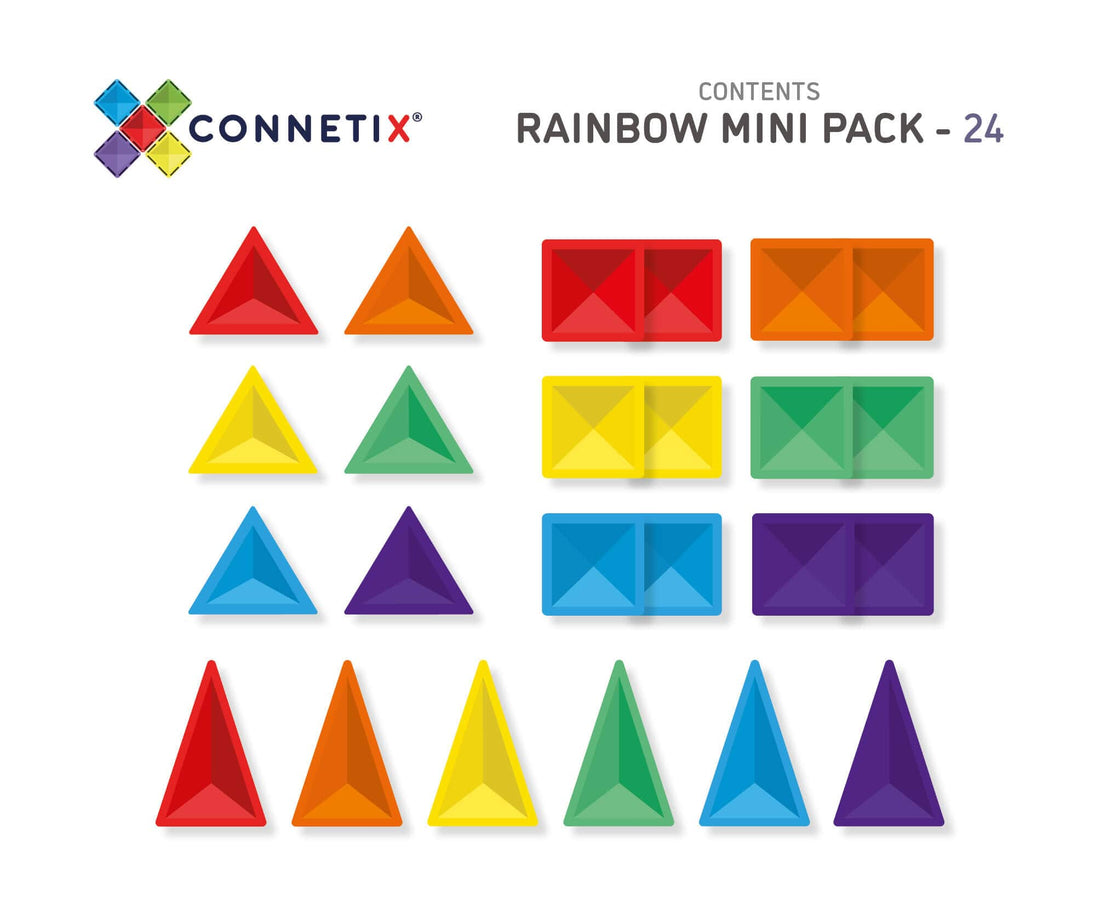 Connetix Tiles Rainbow 24 Piece Mini Pack