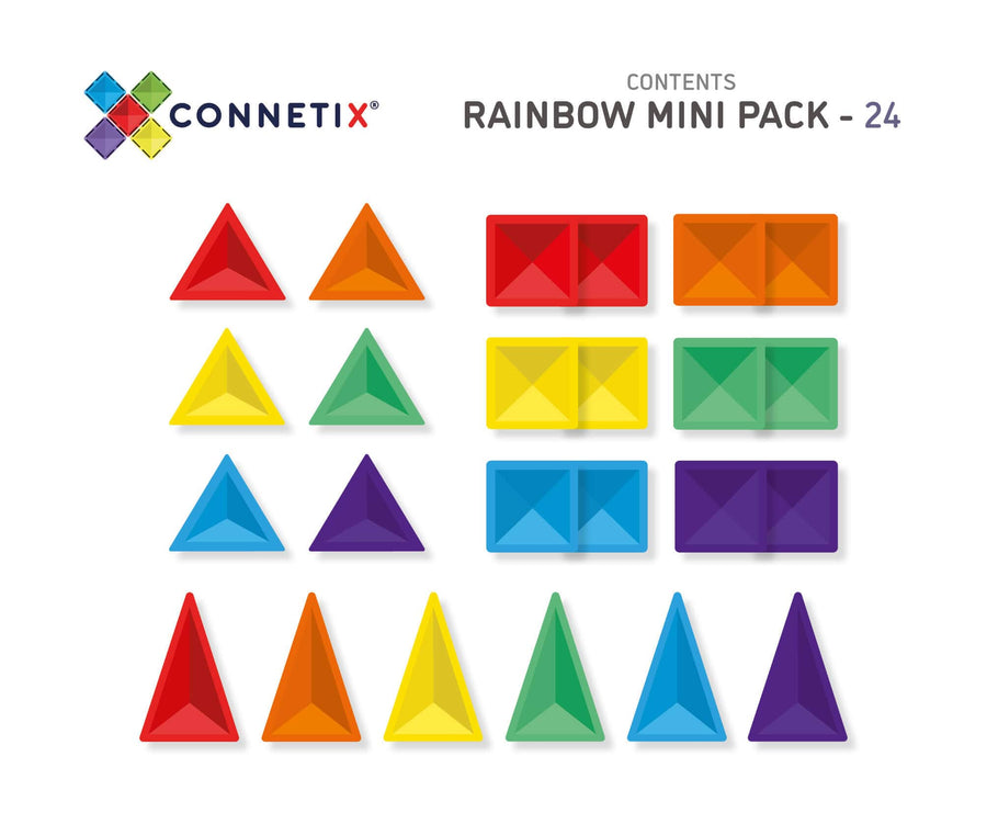 Connetix Tiles Rainbow 24 Piece Mini Pack