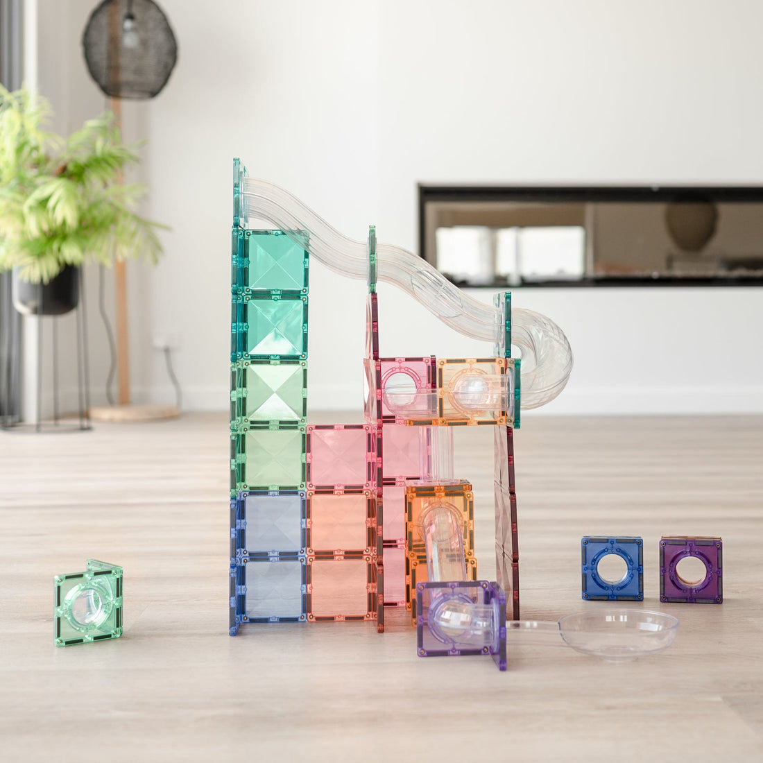 Connetix Tiles 80 Piece Pastel Ball Run Expansion Pack