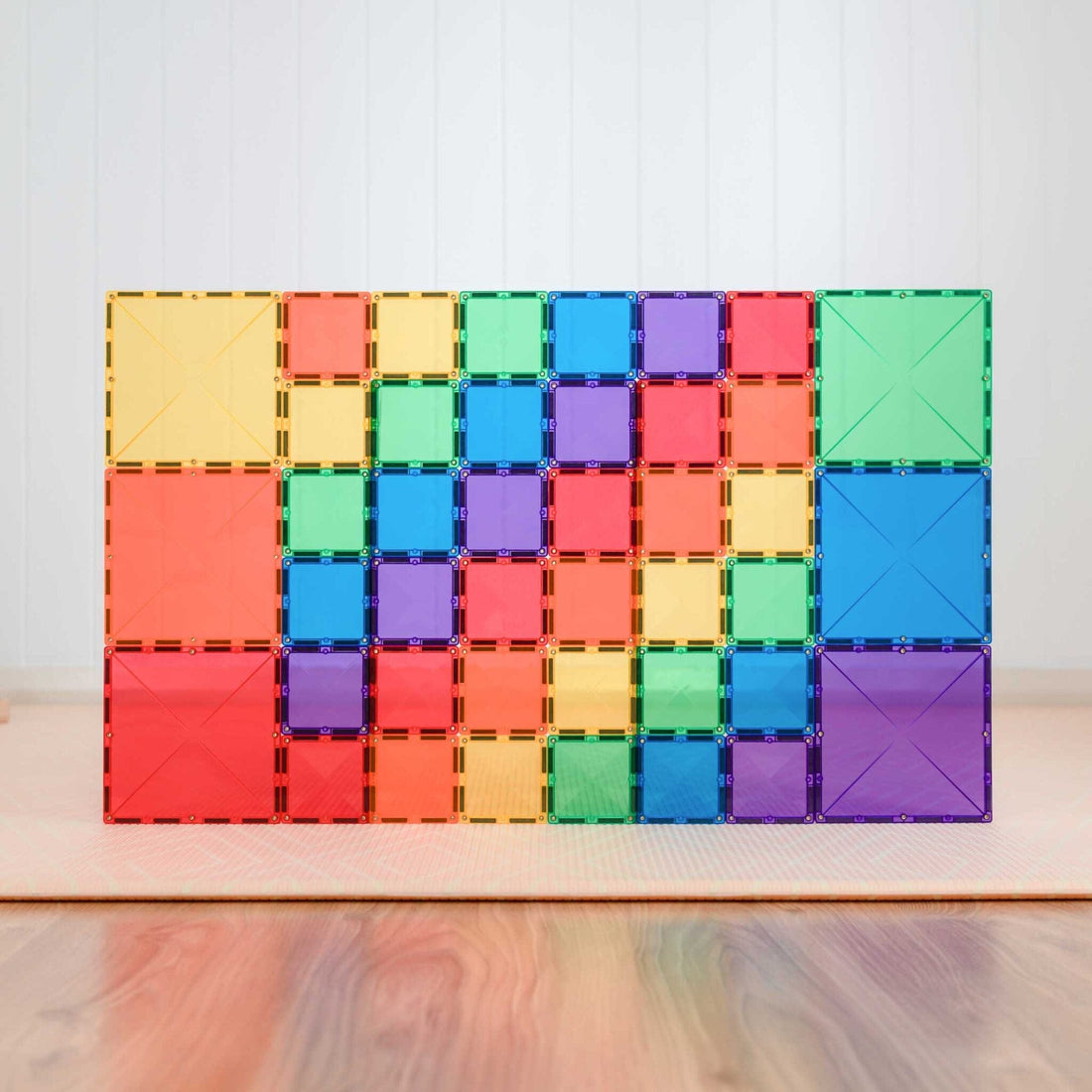Connetix Tiles Rainbow Square Pack 42 Piece - NEW