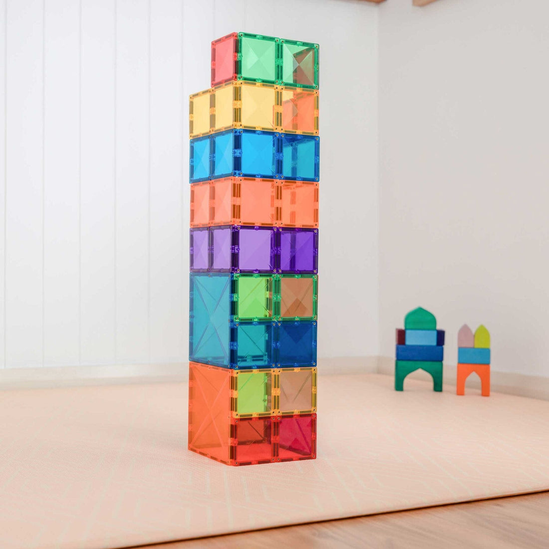 Connetix Tiles Rainbow Square Pack 42 Piece - NEW