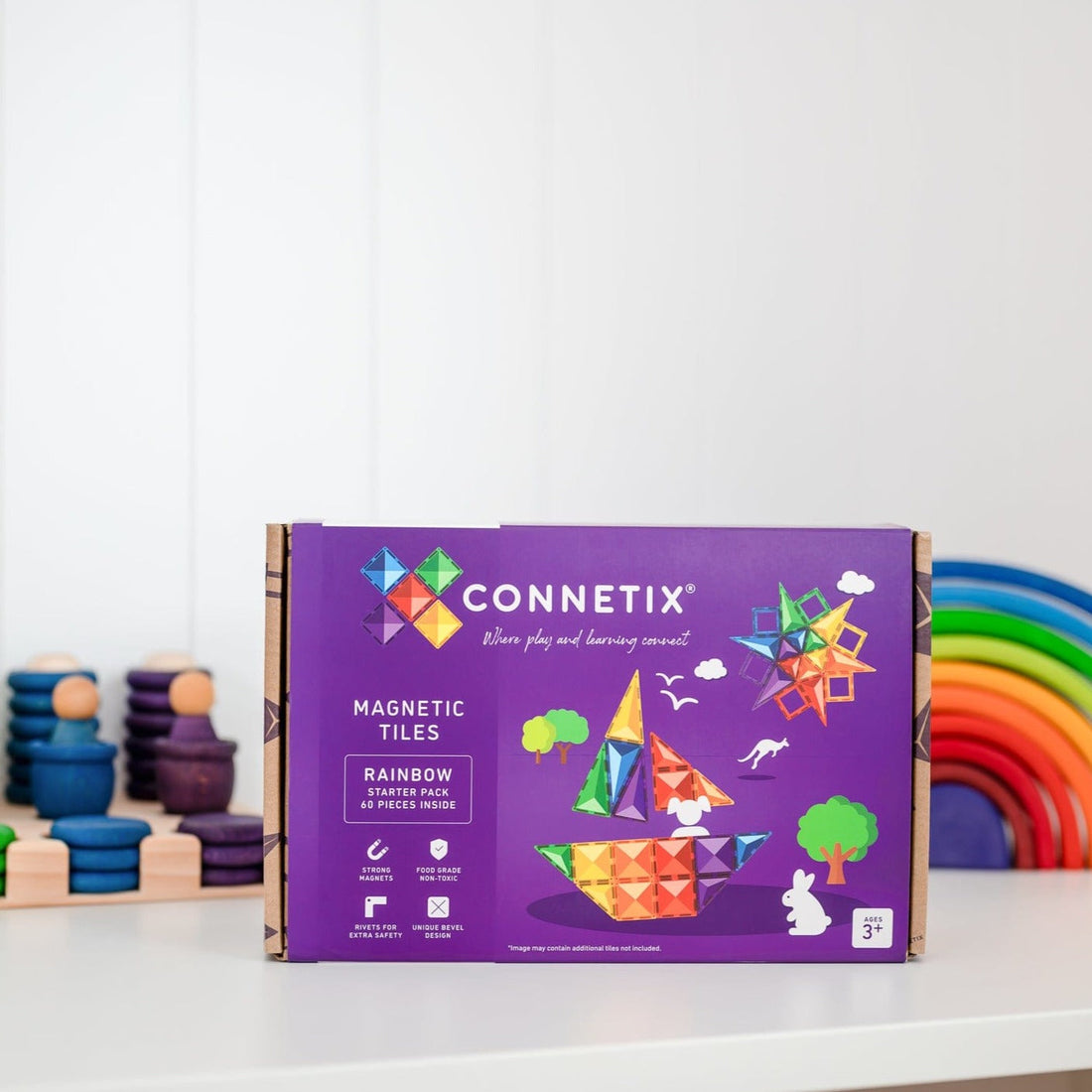 Connetix Tiles Rainbow Starter Pack 60 Piece