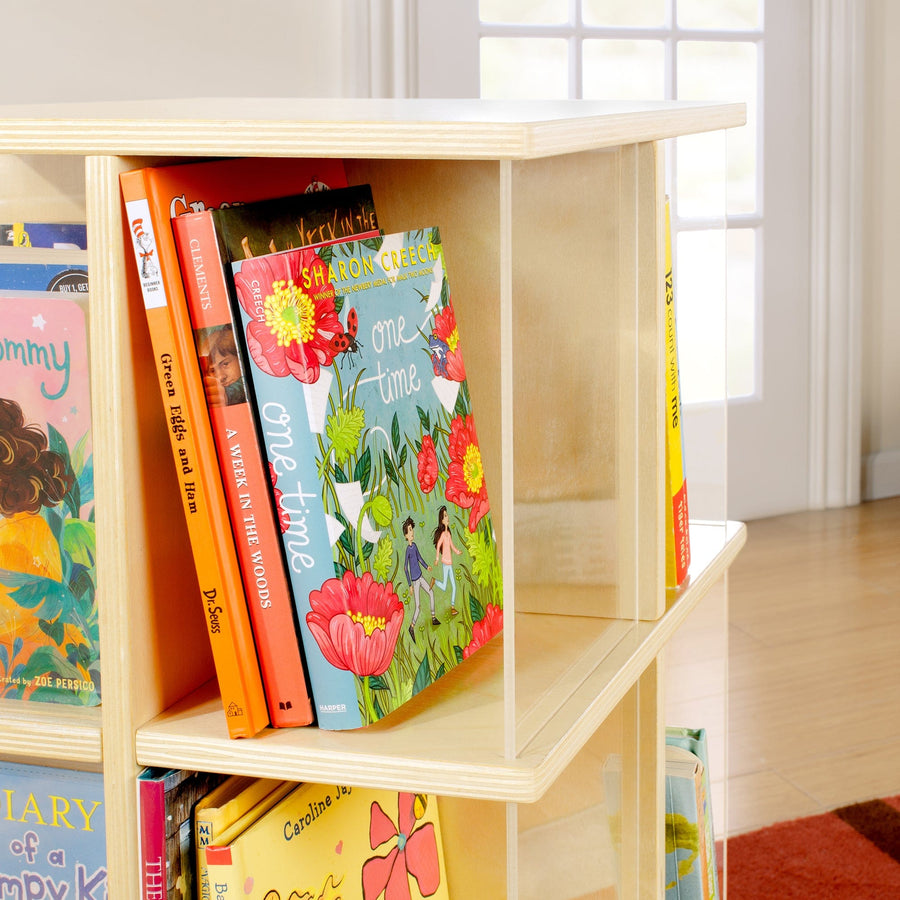 Guidecraft EdQ Rotating Book Display 3 Tier - Natural