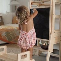 My Duckling Solid Wood Adjustable Learning Tower 3in1 - Deluxe(Rectangle Stool Handle)