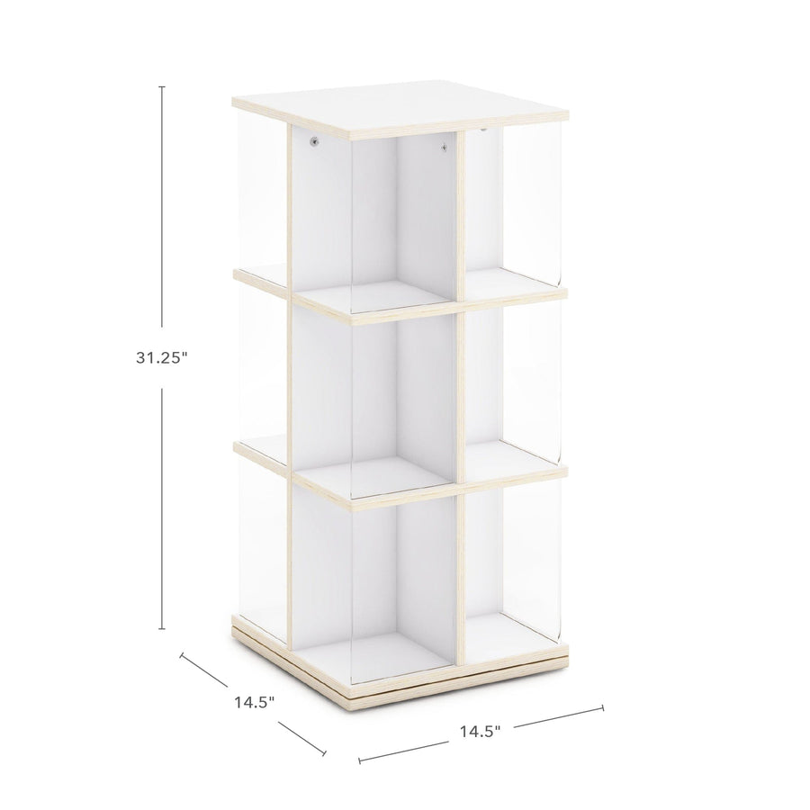 Guidecraft EdQ Rotating Book Display 3 Tier - White