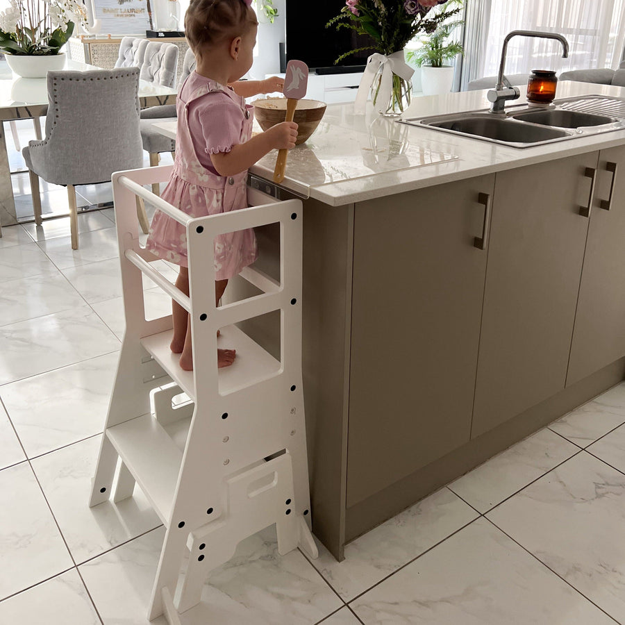 My Duckling Adjustable Learning Tower with Stool -White