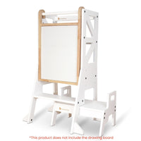 My Duckling JALA Deluxe Adjustable Learning Tower (White) - Flag with Rectangle Handle