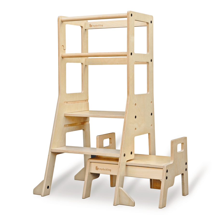 My Duckling Adjustable Learning Tower with Stool –Natural (Mid August Pre-Order)