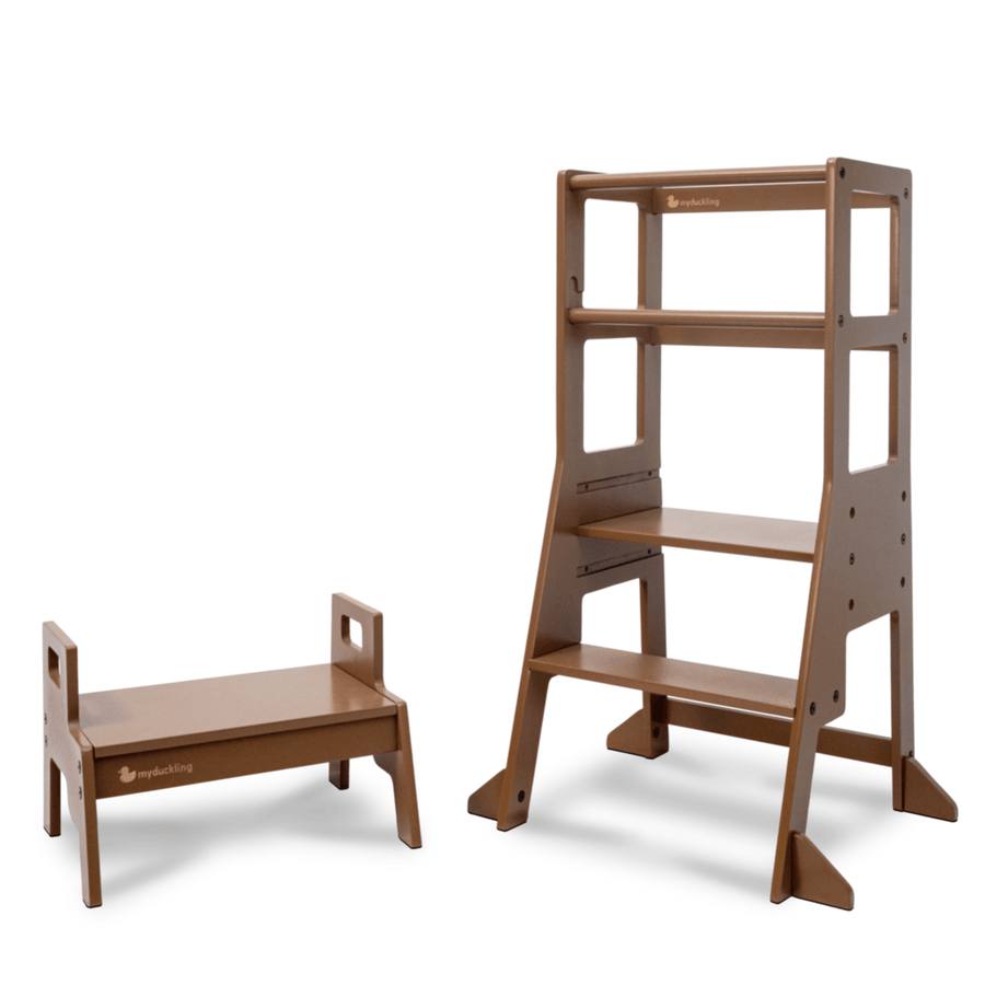 My Duckling Adjustable Learning Tower with Stool –Walnut