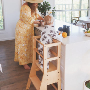 My Duckling Adjustable Learning Tower with Stool –Natural (Mid August Pre-Order)