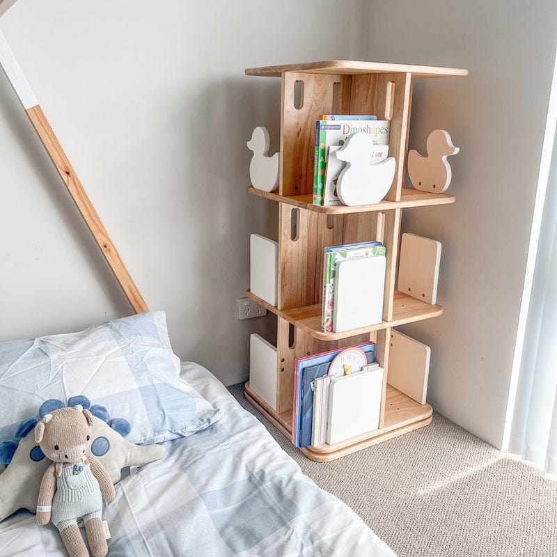 My Duckling Montessori Rotating Bookcase - Natural/White