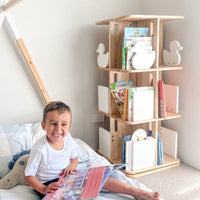 My Duckling Montessori Rotating Bookcase - Natural/White