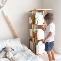My Duckling Montessori Rotating Bookcase - Natural/White