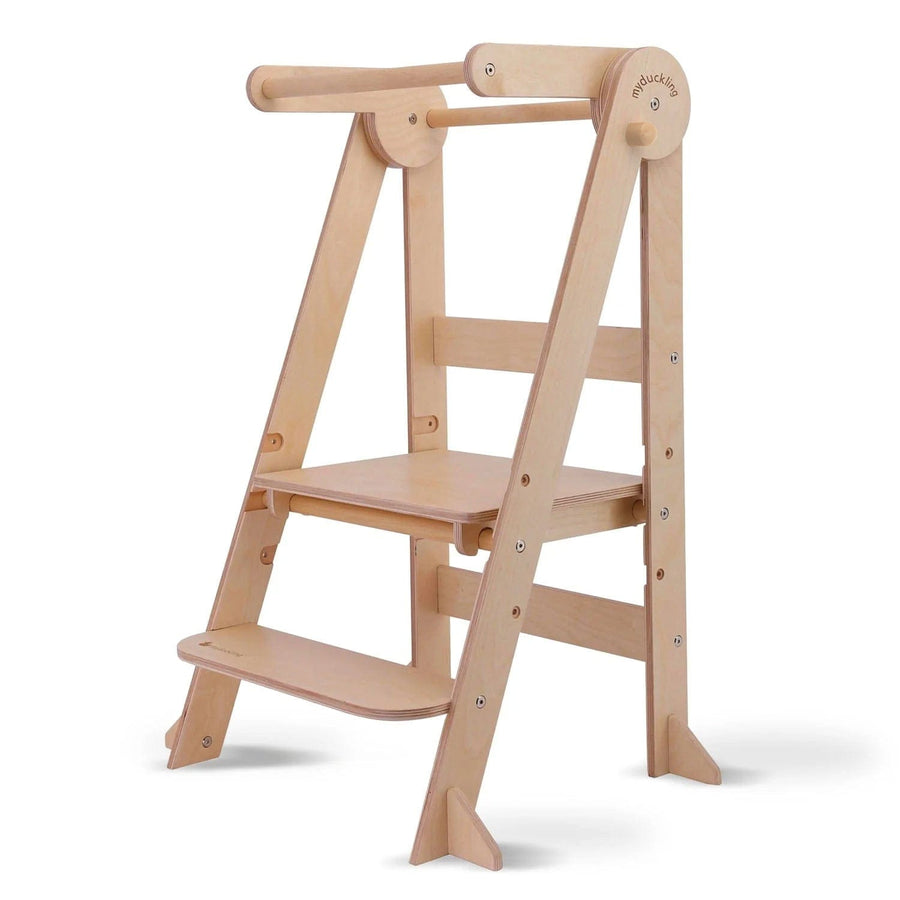 My Duckling Deluxe Folding Adjustable Learning Tower - Natural (Mid August Pre-Order)