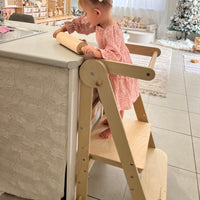My Duckling Deluxe Folding Adjustable Learning Tower - Natural (Mid August Pre-Order)