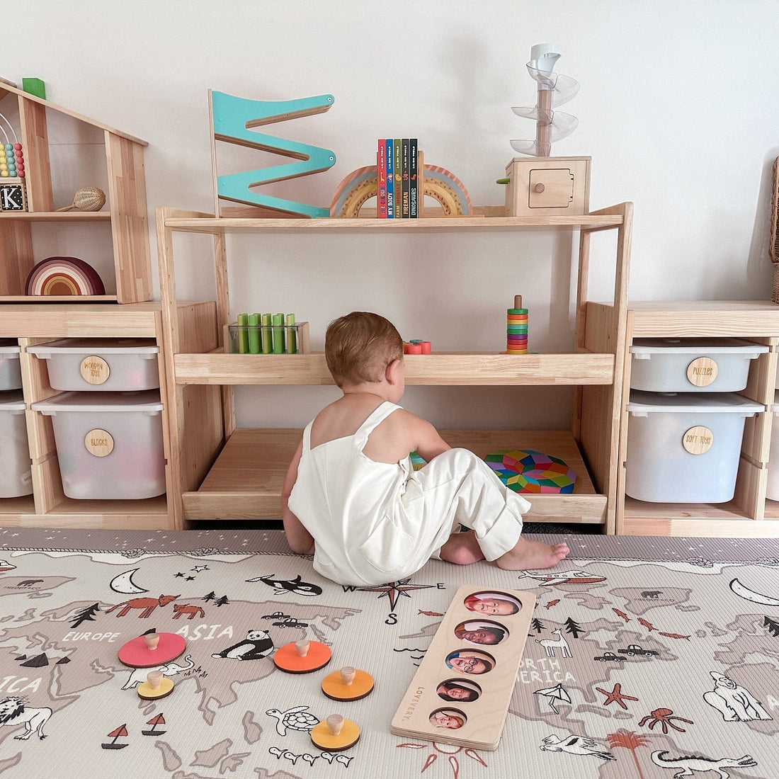 My Duckling Adjustable Solid Wood 3 Layer Storage Shelf