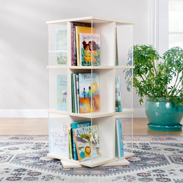 Guidecraft EdQ Rotating Book Display 3 Tier - White