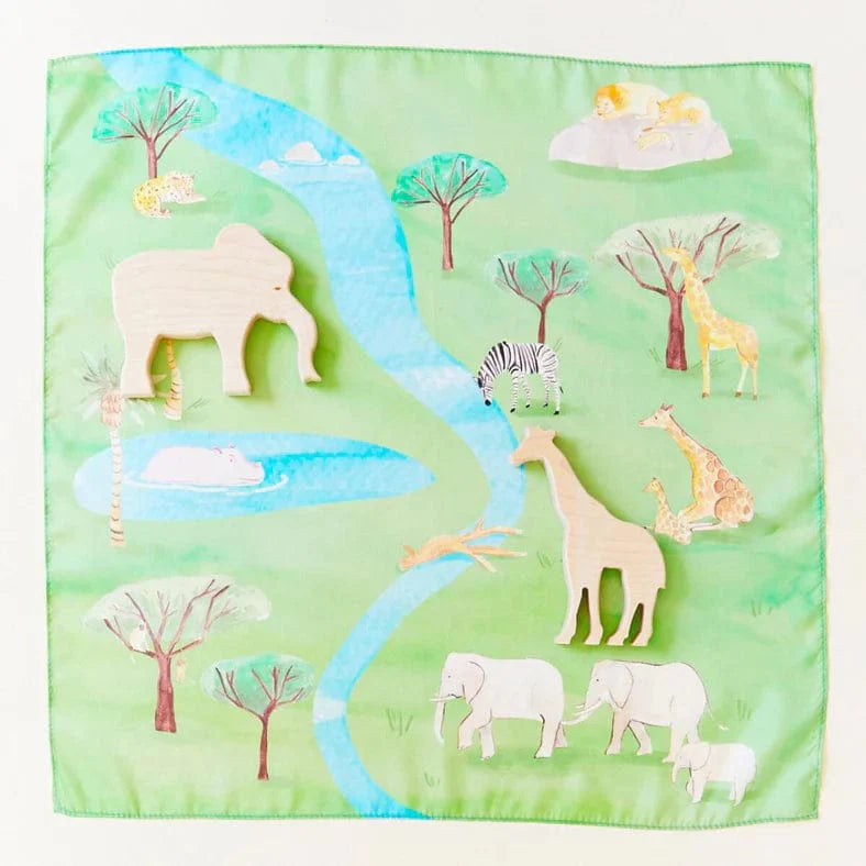 Sarah's Silks Mini Playsilk - Safari Playmap