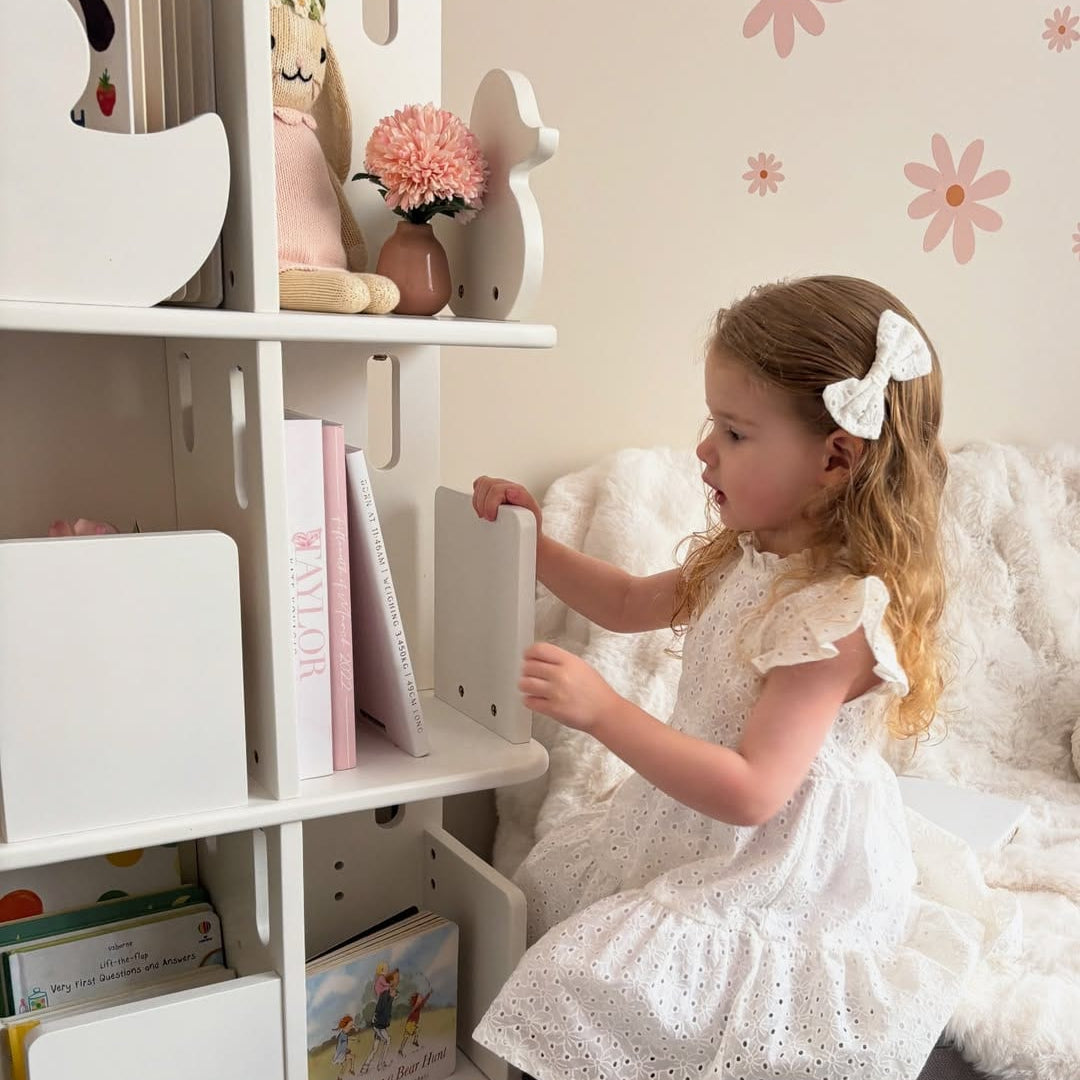 My Duckling Montessori Rotating Bookcase - White