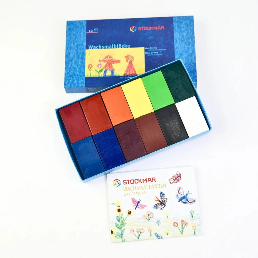 Stockmar Wax Crayons 12 Blocks in Cardboard Box