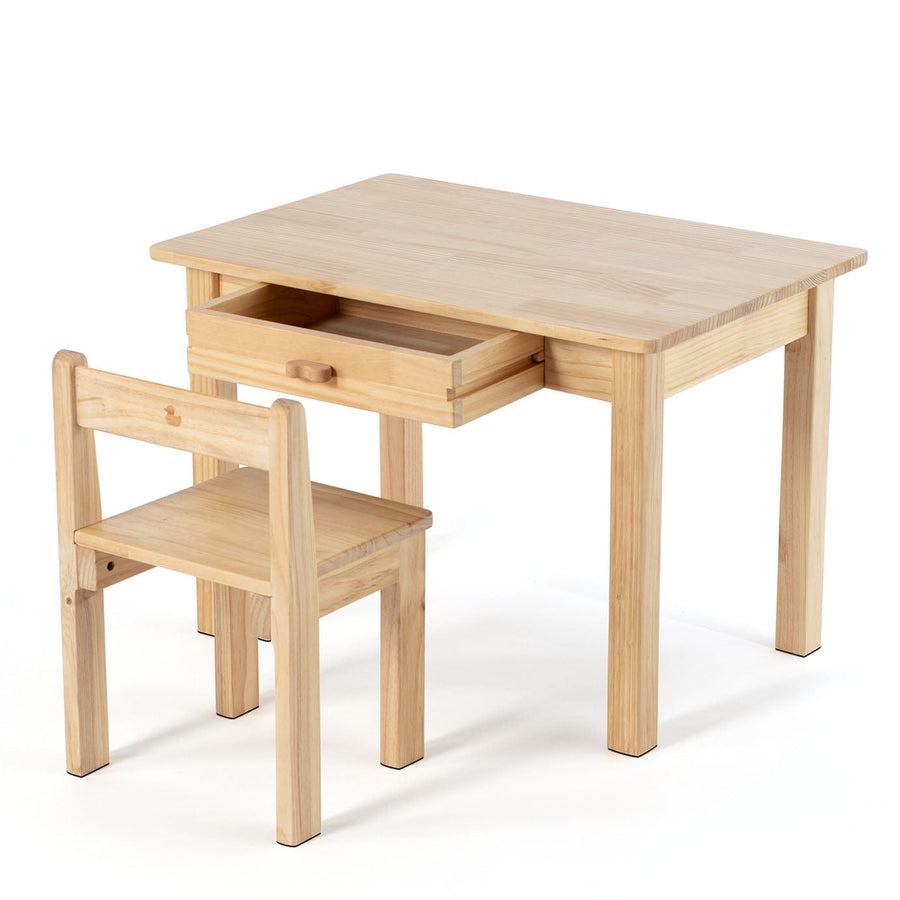 My Duckling Kids Study Table and Chair Set in Pinewood