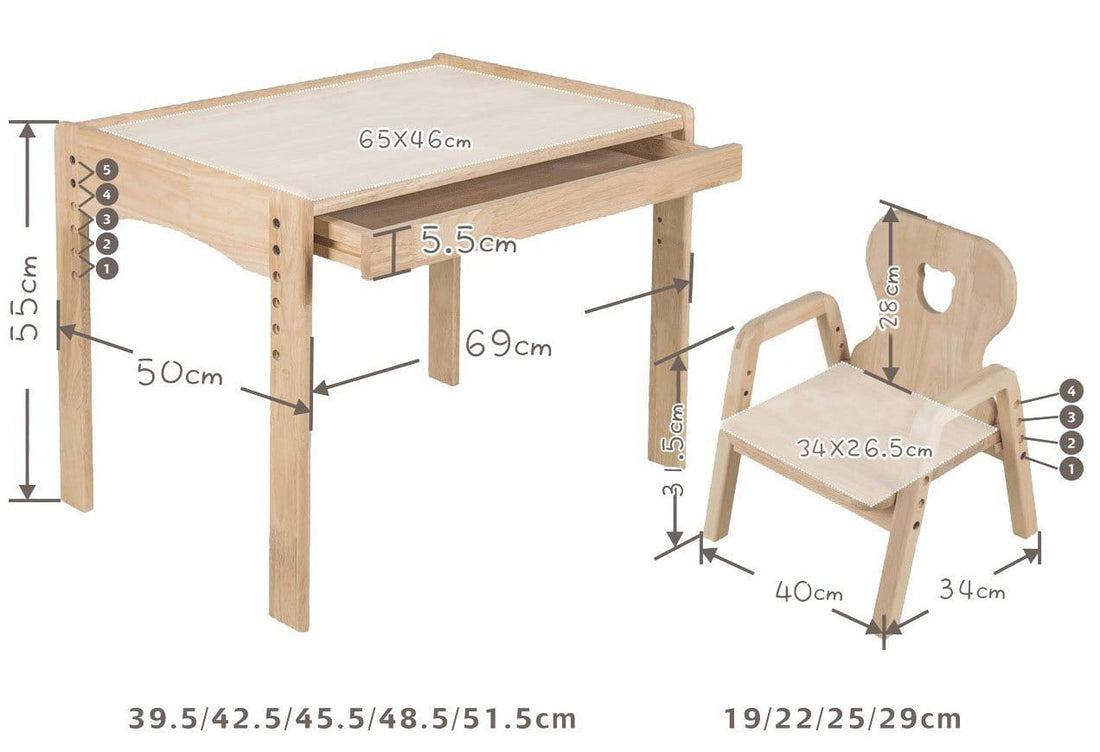 My Duckling Primary Adjustable Table and Chair Set - Duck