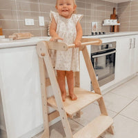 My Duckling Deluxe Folding Adjustable Learning Tower - Natural (Mid August Pre-Order)