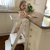 My Duckling Deluxe Folding Adjustable Learning Tower - White