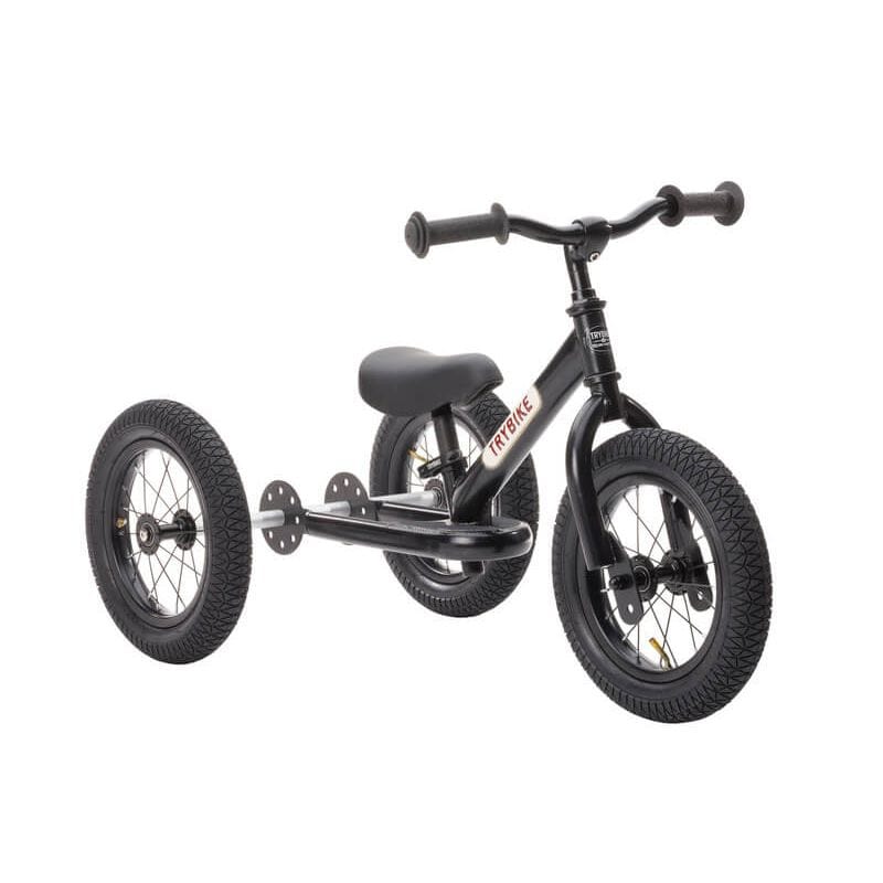Trybike 2 in 1 Steel Balance Bike - Black