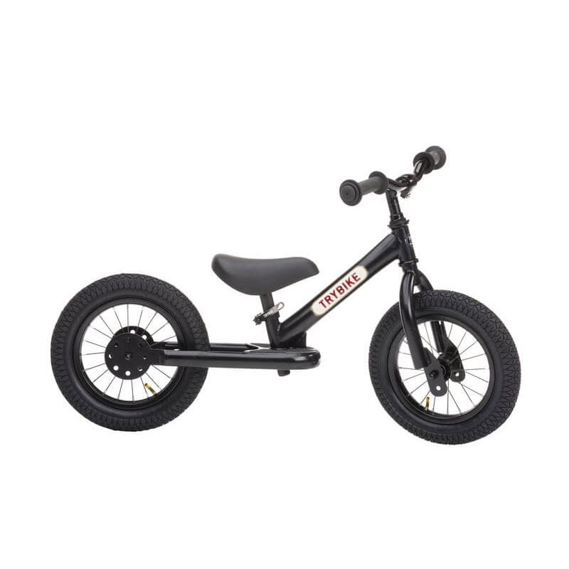 Trybike 2 in 1 Steel Balance Bike - Black