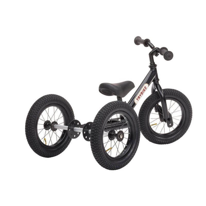 Trybike 2 in 1 Steel Balance Bike - Black