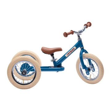 Trybike 2 in 1 Vintage Steel Balance Bike - Blue