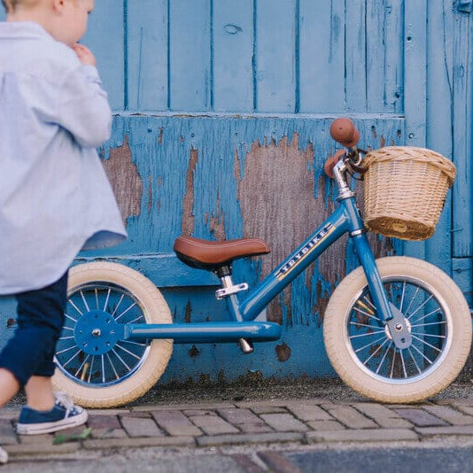 Trybike 2 in 1 Vintage Steel Balance Bike - Blue
