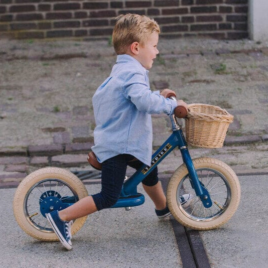 Trybike 2 in 1 Vintage Steel Balance Bike - Blue