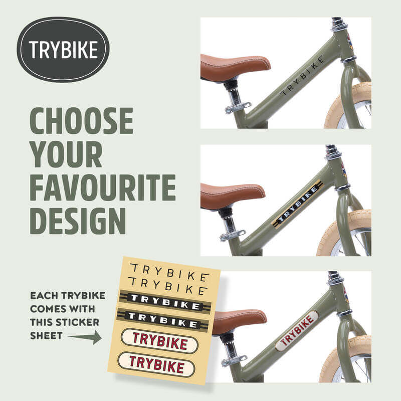 Trybike 2 in 1 Vintage Steel Balance Bike - Green