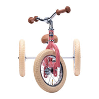 Trybike 2 in 1 Vintage Steel Balance Bike - Pink