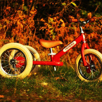 Trybike 2 in 1 Vintage Steel Balance Bike - Red